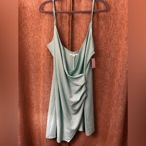 O'Neill Green Ruched Sundress Cowl Neck Cocktail